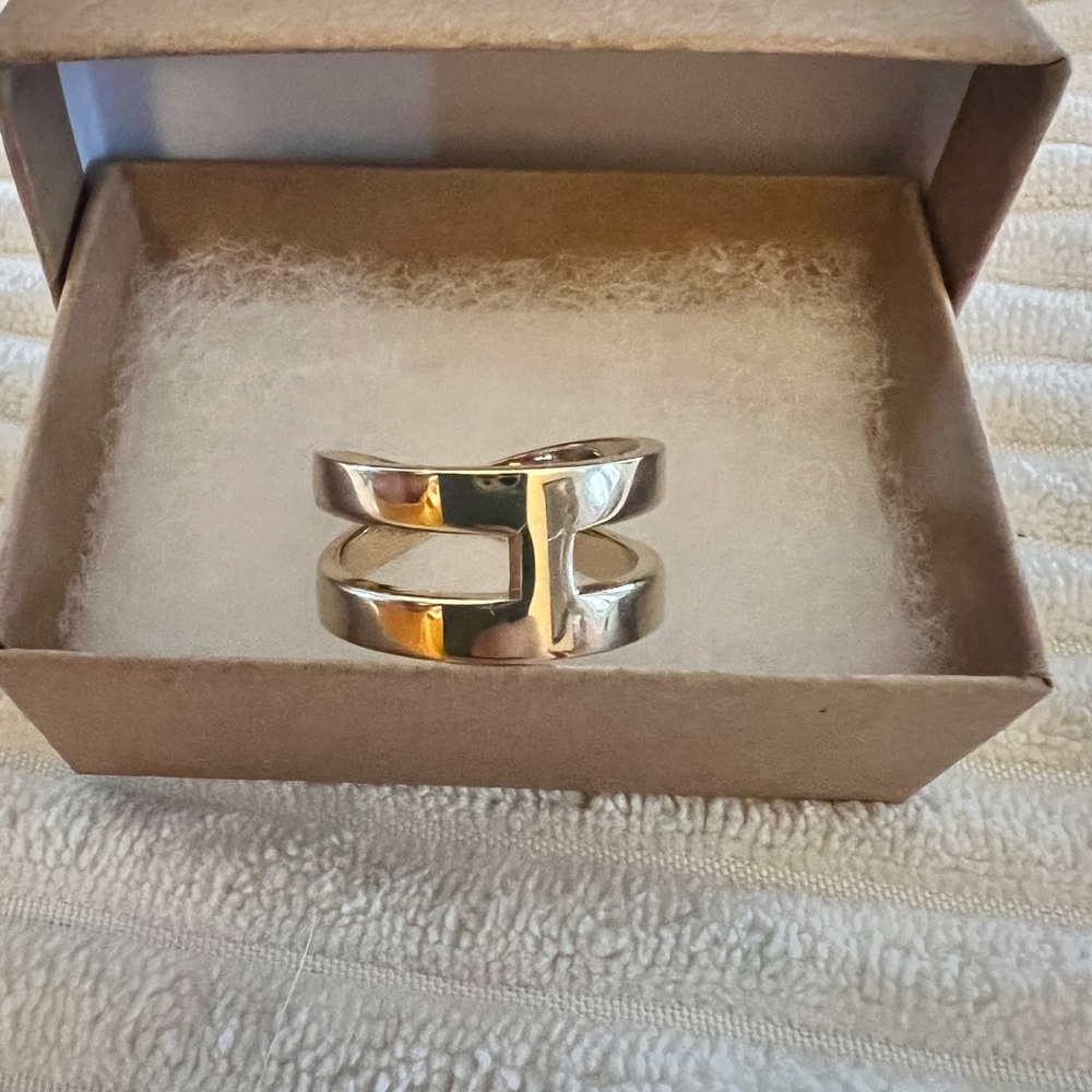 Hermes Gold Scarf ring size 10